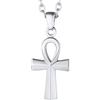 FaithHeart Collana Croce Ankh Egiziana Collana Donna Uomo Ciondolo Croce Ankh Egitto Gioielli Amuleto Protezione Talismano Acciaio Inox Alta Qualità Impermeabile Anallergico 50+5 CM