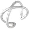 GD GOOD.designs Anello regolabile da donna a forma di X in acciaio inossidabile, oro o oro rosa - Anello aperto da donna con placcatura in oro 18 carati (Argento)
