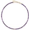 GD GOOD.designs Collana di perle da donna in pietre naturali autentiche sfaccettate da 4 mm | Collana in ametista regolabile con placcatura in oro 18K (40-45 cm) | Collana boho impermeabile (lilla)