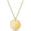 GD GOOD.designs Collana di lettere in oro (regolabile) Collana in oro con ciondolo a lettera rotonda (C)