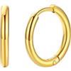 FaithHeart Orecchini da Uomo e da Donna, 12mm Huggie Orecchini a Cerchio, Acciaio Chirurgico 316L, Regalo per Lui, Impermeabile Anti-allergico, Confezione Regalo Inclusa