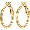 PROSTEEL Orecchni Cerchio Donna 20MM Orecchini a Cerchio Grandi Minimalismo per Ragazza Orecchini Acciaio Chirurgico Ipoallergenico Leggero Orecchini Oro
