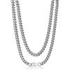 PROSTEEL Collana Uomo a Catena Cubana Grande Robusta, Larghezza 6 mm, Lunghezza 55 cm, Acciaio Inossidabile, Hip Hop Punk Rap, Argento, Regalo Ottimo (con Confezione)