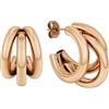 GD GOOD.designs Cerchi Oro Rosa Triple - Orecchini per Donne - Acciaio Inossidabile Impermeabile Rosa | Triplo Cerchio incluso Scatola Regalo
