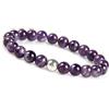 GD GOOD.designs Bracciale da uomo con perle di pietra naturale I Bracciale da uomo con perle di diaspro per uomo e donna I Bracciale Chakra estensibile (Ametista)