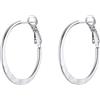 PROSTEEL Orecchini a Cerchio in Acciaio Inossidabile, Orecchini Cerchio Donna in Colore Argento 30mm Orecchino a Cerchio Piatti