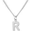 GD GOOD.designs Catena con lettere in argento - collara da donna delicata sulla pelle (ciondolo A-Z) I Collana di lettere in argento (R)
