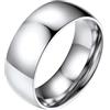 PROSTEEL Anello Donna Acciaio Inossidabile Uomo Anello a Fascia Donna Colore Colore Argento Fede Anello Donna Fede Misura 12