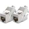 deleyCON 2x CAT 8 Modulo Jack Keystone Cavo Patch Cavo di Rete Ottimale per CAT8 CAT7 CAT7a Cavo di Installazione Connettore Schermatura STP Jack RJ45 Rete Pannello Patch Staffa Keystone Estensione