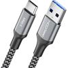 deleyCON 0,5m Cavo USB-A a USB-C 3.0 Corto 5Gbps - Ricarica Dati - per Smartphone iPhone 17 16 iPad Galaxy S26 25 A17 A56 Tablet MacBook Notebook Fotocamera HDD SSD Disco Esterno