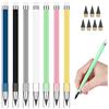 Vicloon Penna Senza Inchiostro Eterna, 7Pcs Portatile, con Gomma,7 x Sostituire Testine, Infinita,Bambini Scolastico Home Adulti Office