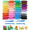 XZEIT Kit di Pasta da Modellare, 36 colori, Plastilina Polimerica Ultra Leggera, Plastilina Magica Asciutta All'aria per, Argilla Polimerica, Argilla Modellante fai da te con Stru