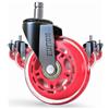 HOLKIE Ruote Sedia Ufficio Set di 5 Rotelle per Mobili 11mm Mozzo Ruota Rosso Ruote Sedia Ufficio Parquet