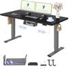 FLEXISPOT Scrivania Regolabile in Altezza 140x80 cm, 2 Motori, Piano Unico 25 mm, Memoria & Display Altezza, Ergonomica con Gestione Cavi, Ripiano Sottoscrivania, Ganci e Clip Fermacavi