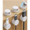 JOYROOM 6 Pezzi Clip per Cavi Organizzatore di Cavi Magnetica Cable Management Autoadesivo per Scrivania, Comodino, Cavi di Ricarica, HDMI, USB, Cavo Audio, Bianco