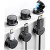 JOYROOM 6 Pezzi Clip per Cavi Organizzatore di Cavi Magnetica Cable Management Autoadesivo per Scrivania, Comodino, Cavi di Ricarica, HDMI, USB, Cavo Audio, Nero