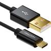 deleyCON Cavo Micro USB 1m con Nylon + Connettori Metallo - Ricarica, Dati, Ricarica Rapida per Smartphone, Tablet, PC, Laptop, Notebook - Nero