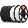 ELEGOO Filamento PLA Matte Nero Bianco 4KG 1,75 mm Opaco PLA Filamento per Stampante 3D, Bobina da 1 kg, Adatto per Maggior Parte Delle Stampanti 3D FDM