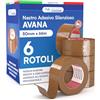 DNK TRADE 6 Rotoli Nastro Adesivo Imballaggio Pacchi Scotch Colore Avana 50mm x 66m