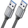 deleyCON 1,5m Cavo USB 3.0-5Gbps Super Speed (2x Connettore USB-A) Connettori Alluminio + Linea Nylon Dati per Laptop, HDD, Stampante, Modem, Dischi, Fotocamere ecc.