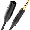 deleyCON 2m XLR a 6,35mm Jack Stereo - Cavo Microfono Audio Adattatore AUX - Qualità Studio - in puro Rame OFC (AWG24) Connettore XLR a Connettore Jack 6,35mm - Blocco Metallo