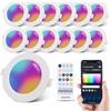 Aigostar Faretti LED da Incasso per Cartongesso 6W, Smart Bluetooth Mesh Lampada da Soffitto, RGB Dimmerabile, Bianco Caldo a 2700-6500K, Compatibili con Alexa, App Controllo, Ф100-110mm, 12 unità