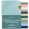 Twinzen - Lenzuolo con Angoli Matrimoniale 200x220cm - 100% Microfibra