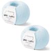 Kalapanta Gomitoli Cashmere e Lana merino extrafine per lavoro a maglia, Lana Gatto Linea Vip, 100 gr., 400 mt, (Azzurro - 4010, 2)