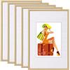 WOLTU Cornice per Foto 20x30 cm Set di 5 Cornice da Parete e Tavolo, Set di 10 Cornice per Poster Oro in Plastica, Collage Foto Portafoto Montaggio Verticale o Orizzontale