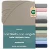 Twinzen Dreamzie Lenzuolo con Angoli Singolo 90x190 / 200cm - Angoli da 35 cm per Materassi Spessi - 100% Microfibra di Poliestere - Lino, Certificato Oeko Tex
