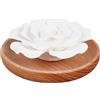 PH PandaHall Diffusore per Oli Essenziali a Forma di Fiore Bianco Pietra Profumata per Oli Essenziali con Base in Legno per Soggiorno Bagno Camera da Letto Ufficio