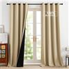 PONY DANCE Tende Oscuranti Camera da Letto con Anelli 2 Pezzi L 140 x A 245 cm Tende Termiche Isolanti per Interni Curtains per Soggiorno, Beige