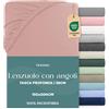 Twinzen Dreamzie Lenzuolo con Angoli Matrimoniale 150 x 190/200 cm - Angoli da 35 cm per Materassi Spessi - 100% Microfibra di Poliestere - Rosa, Certificato Oeko Tex