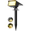 kolpop 1 Pcs/77 LED Faretti Solari LED da Esterno, 3 Modalità IP65 Impermeabile Lampade Solari da Giardino, 800lm 3000K Faretto Solare per Cortile, Patio, Vialetto, Alberi, Piscina (Bianca Calda)