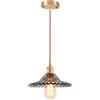 iDEGU Lampada a Sospensione in Vetro, 22CM Lampadario a Sospensione Vintage E27 Plafoniera Retrò Paralume Vetro Creativo Lampada da Soffitto per Camera da Letto Soggiorno Isola Cucina Bar (Ambra)