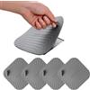 VEGCOO 4 pezzi di protezione per drenaggio, tappo in silicone inodore per vasca e doccia, copertura per scarico da pavimento, griglia in silicone per lavello da cucina (grigio, 15 x 15 cm)