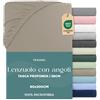 Twinzen Dreamzie Lenzuolo con Angoli Singolo 80x190 / 200 cm - Angoli da 35 cm per Materassi Spessi - 100% Microfibra di Poliestere - Lino, Certificato Oeko Tex