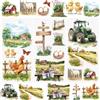 WANDIC 3 fogli di adesivi a trasferimento primaverile, adesivi per fattoria, adesivi per agriturismo, impermeabili, adesivi per mobili, decorazioni per la casa, decalcomanie per fai da te, 15 x 30 cm