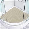 Lurowo Tappetino da doccia antiscivolo, 70 x 70 cm, inserto doccia triangolare con ventose per doccia angolare, tappetino antiscivolo triangolare (cachi, 70 x 70 cm)