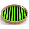 OnlyWow© Vassoio Con Manici Vassoi Di Legno Quercia Per Caffe Resistente Al | 50x50 cm - Rotondo - Calore Design Servitore Portavivande Cucina Gioco - Strisce - Angolare - Verde