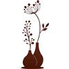 UNUS Fiore decorativo con vaso in metallo effetto ruggine, decorazione pieghevole per interni ed esterni, elegante decorazione per tutto l'anno