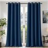 TOPICK Tende Oscuranti per Interni 2 Pezzi L 140 x A 260 cm Curtains Oscurante Tende per Soggiorno e Camera da Letto Termiche Isolanti Anti-Rumore con Anelli Moderne, Blu Scuro