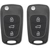 GIANTO 2 Gusci Chiave con Lama Compatibile con Hyundai KIA Cee'd K2 K5 Lotze Magentis Optima Picanto Rio Sportage Venga l20 l30, Custodia Scocca Telecomando a 3 Tasti di Ricambio (kit 2x Gusci)
