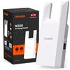 Tenda Ripetitore WiFi Extender e Access Point, Velocità Single Band 300Mbps, Porta Ethernet, Copertura fino a 120 m², Compatibile con i principali modem router Wi-Fi, Bianco(A9)