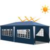 Eikuavons Gazebo per feste, 3 x 6 m, impermeabile, con 6 pannelli laterali, protezione UV e solare, gazebo per giardino, festival