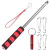 GLQ Asta per Bandiera,Asta Telescopica con 4 Clip (2.5m, Rosso)