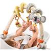 TUMAMA 2-in-1 Giochi Spirale Passeggino e Arco Viaggio per Neonato 0 3 6 9 Mesi, Peluche Serpente Passeggino Giocattolo Gioco per Neonati Bambina Ragazzo, Clip On Auto Carrozzina con Sonaglio Teether