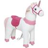 AIYAPLAY Cavallo da equitazione su ruote, per 4-7 bambini, bianco