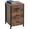 Relaxdays comodino squadrato, 3 cassetti, cornice metallica, 60 x 40 x 40 cm, marrone/nero