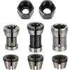 GERUI Set di 8 pinze per fresatura superiore, mandrino in acciaio ad alta precisione, per macchine per la lavorazione del legno e per incisione, 6 adattatori a morsetto (6 mm, 6,35 mm, 8 mm) + 2 dadi